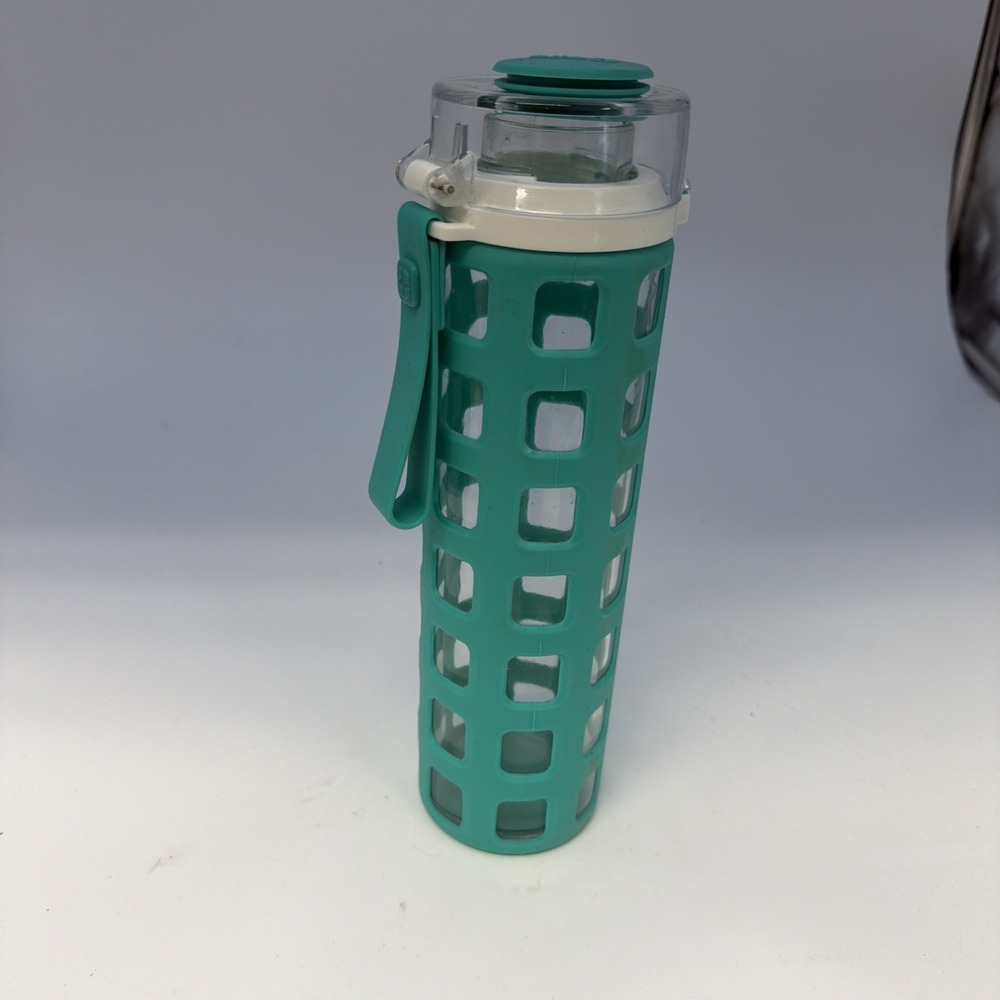 Ello Syndicate BPA-Free 20 oz‎ Glass Water Bottle with Flip Lid, Greenish  Box L